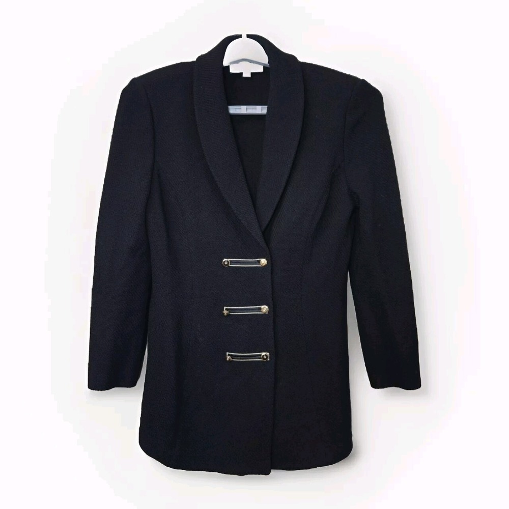 Vtg St‎ John Blazer Womens 10 Military Old Money Equestrian Structure Classy